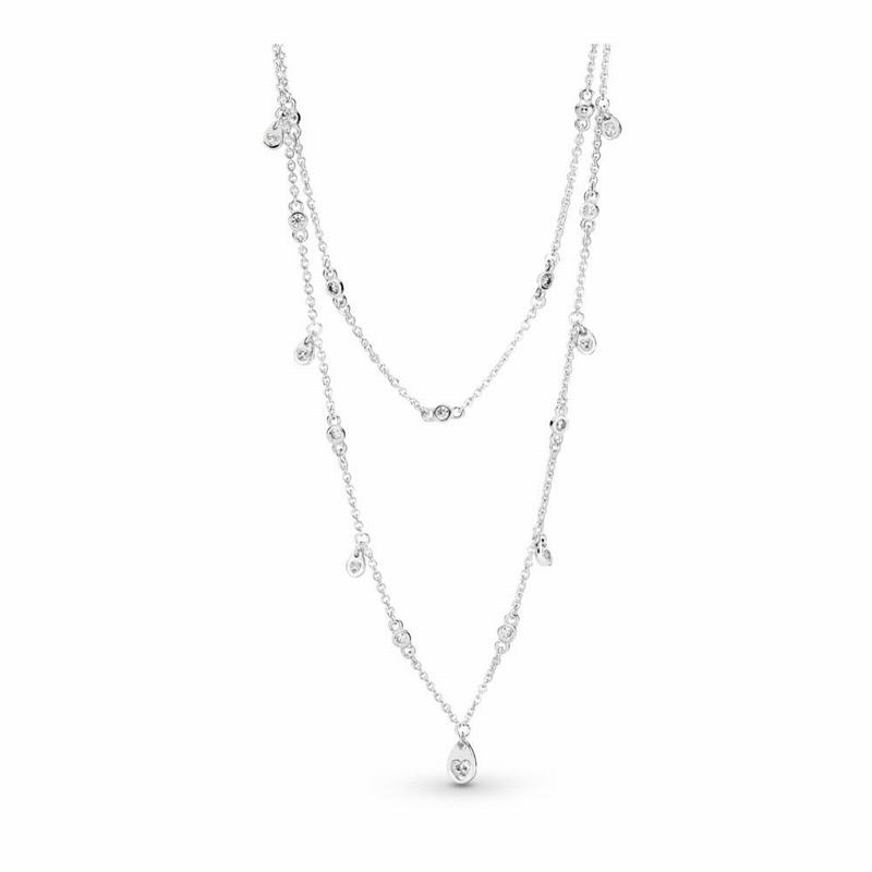 Pandora Chandelier Droplets Necklace NZ, Sterling Silver (382540-NIG)